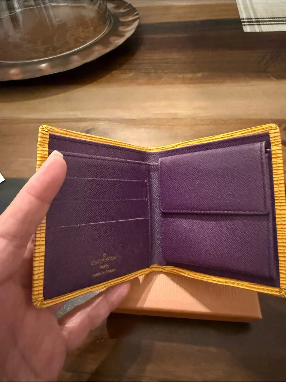 Louis Vuitton Purple Epi Leather Cardholder with Gold Trim